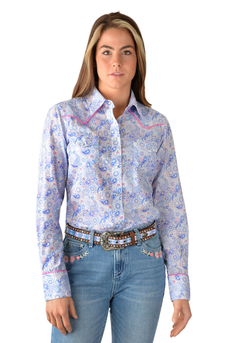 Willow Print Western Long Sleeve Shirt