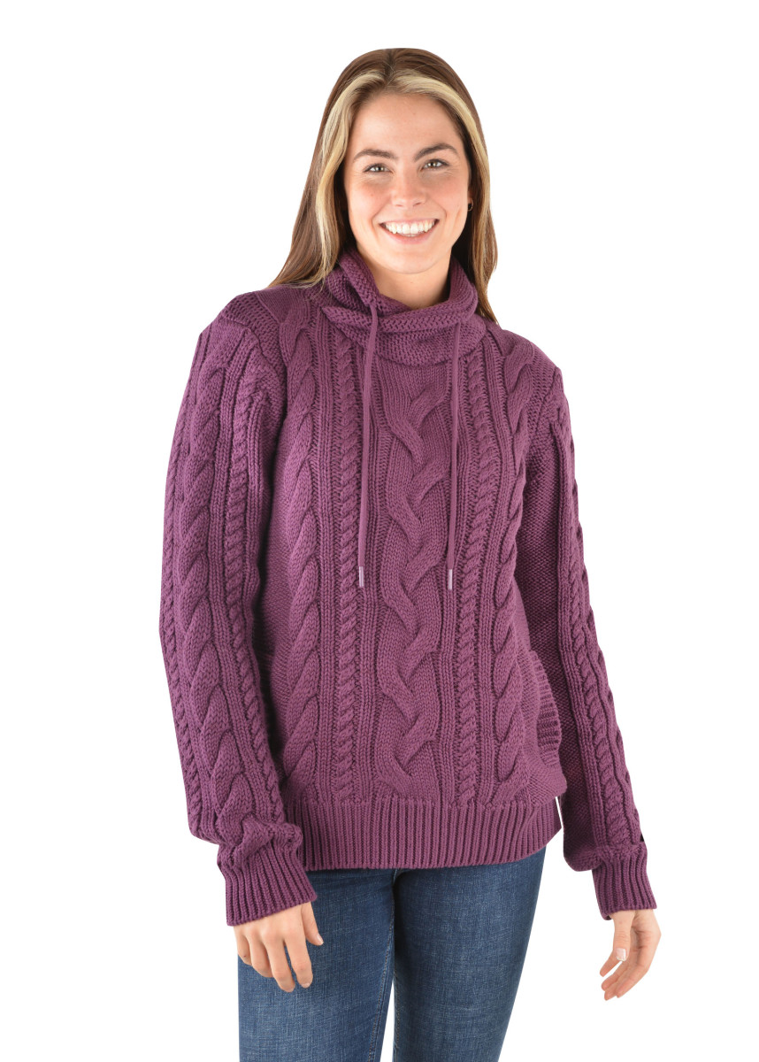 Cable Wrap Collar Knit Jumper