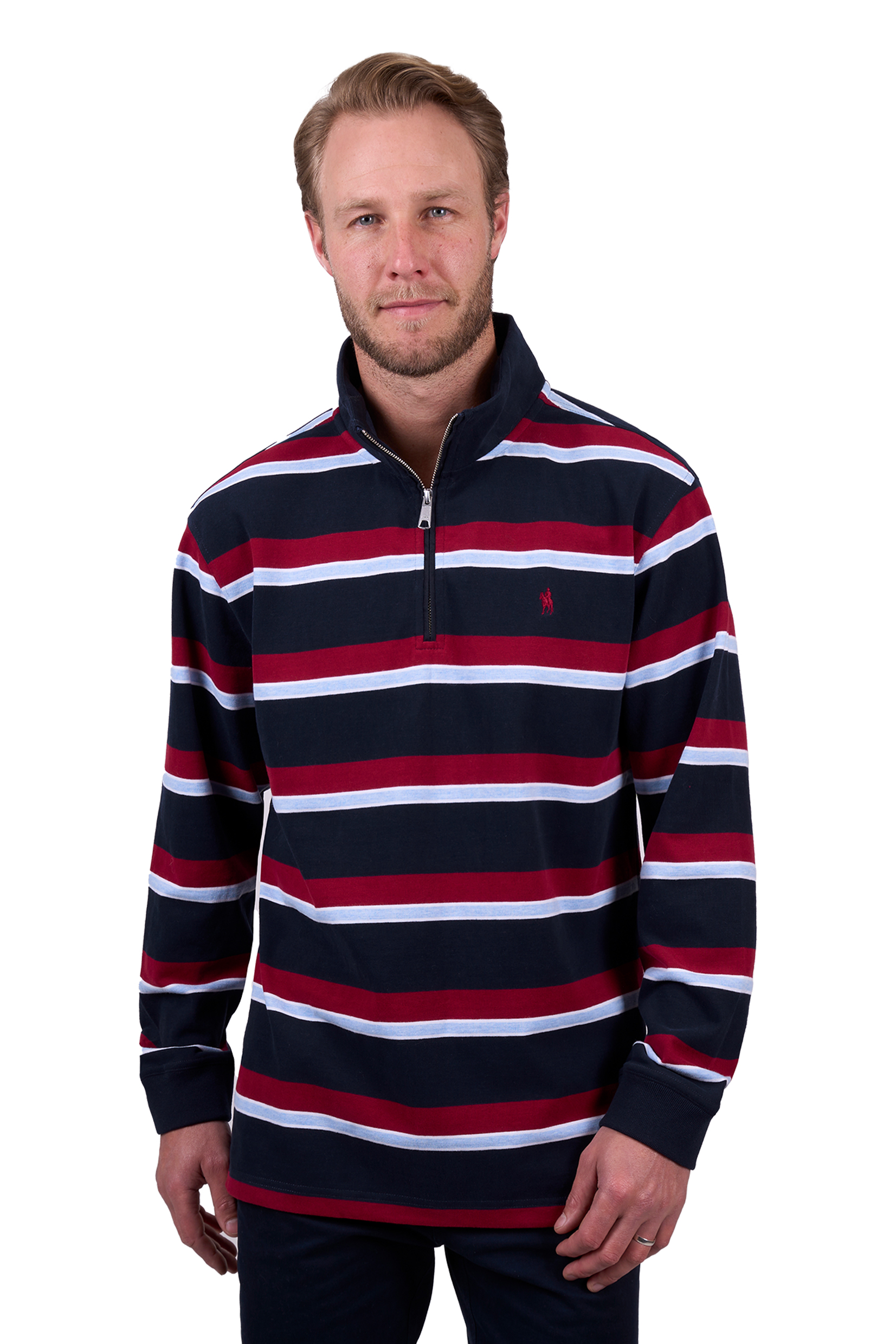 Men’s Rick 1/4 Zip Stripe Rugby