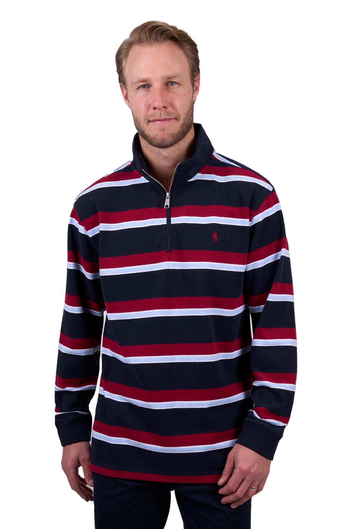 Men’s Rick 1/4 Zip Stripe Rugby