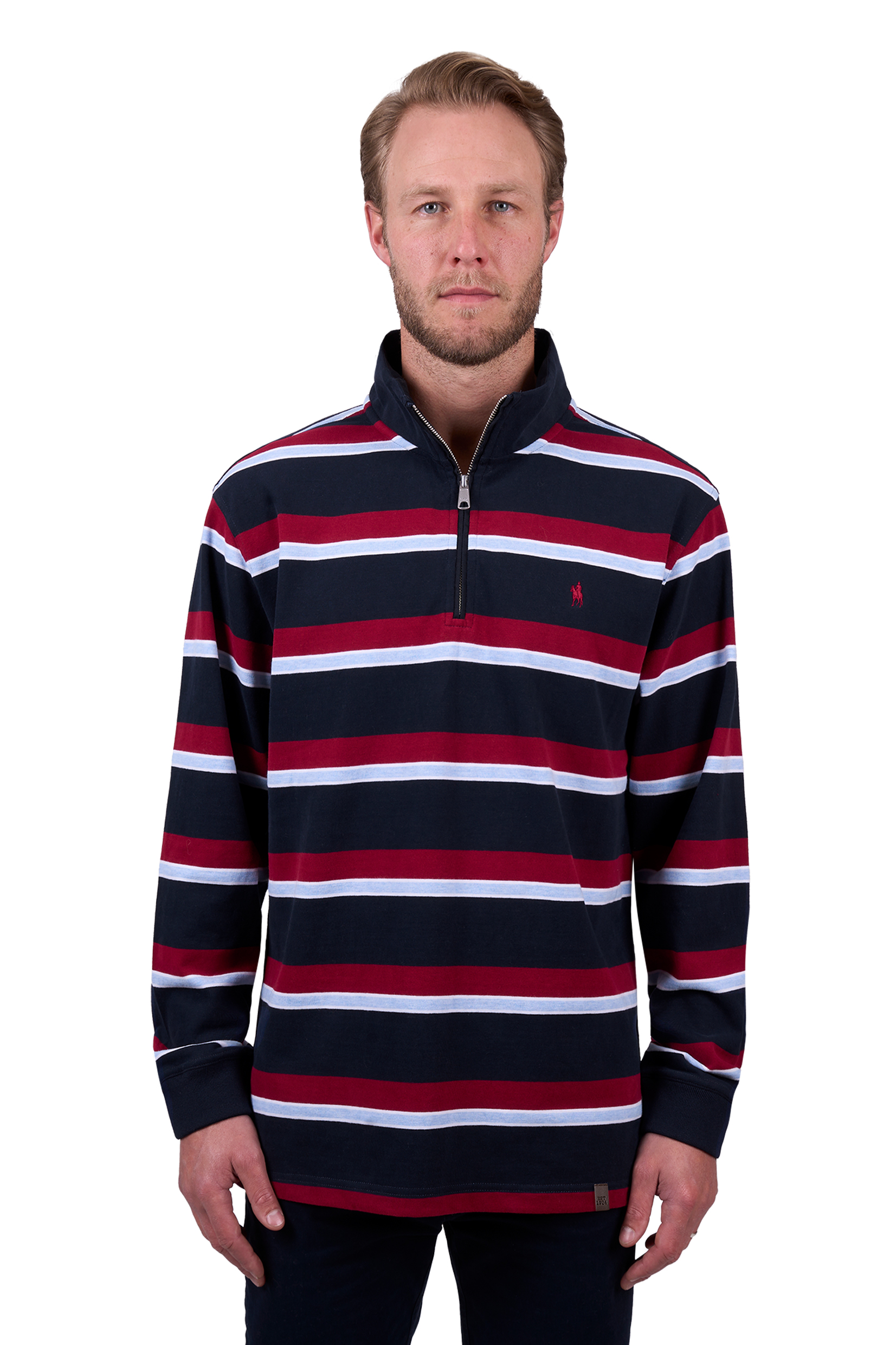 Men’s Rick 1/4 Zip Stripe Rugby