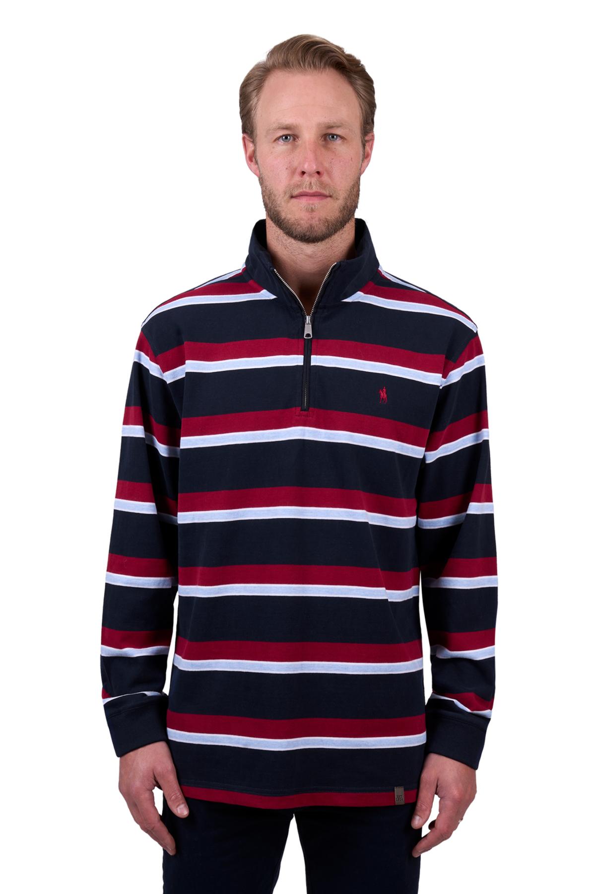 Men’s Rick 1/4 Zip Stripe Rugby