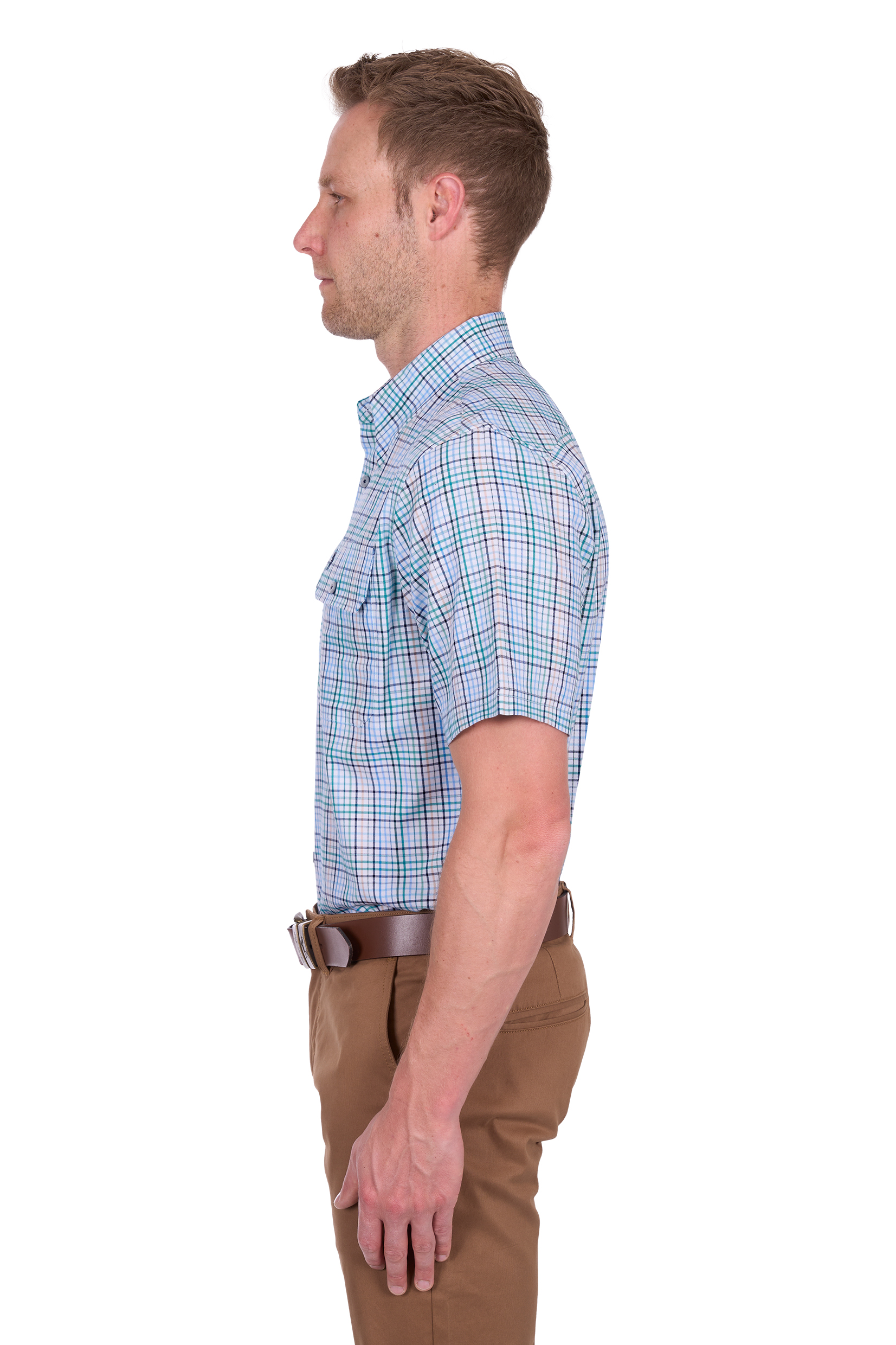 Men’s Matt Check 2 Pocket Short Sleeve Shirt