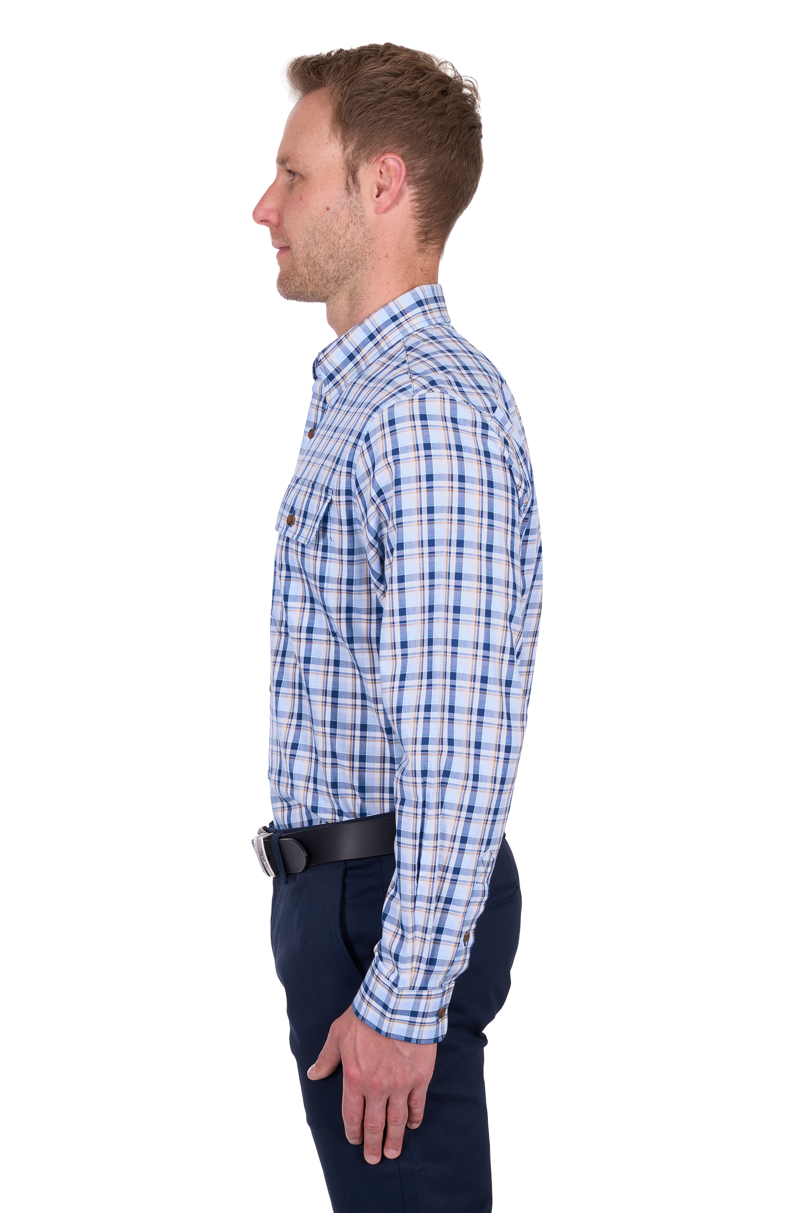 Men’s Thomas Check 2 Pocket Long Sleeve Shirt