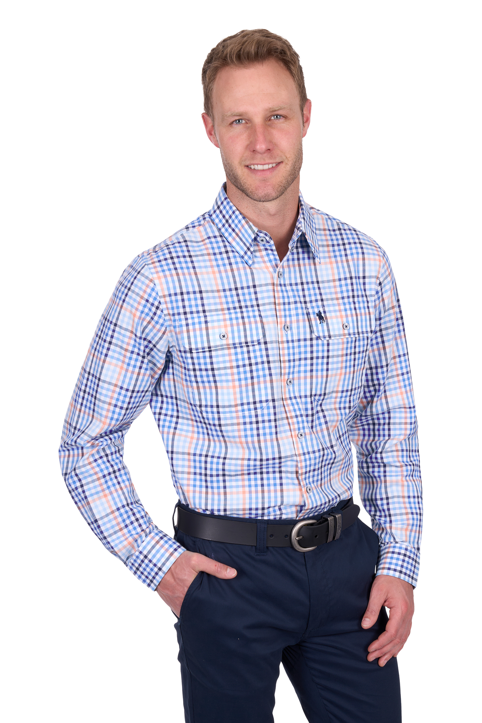 Men’s Mark Check 2 Pocket Long Sleeve Shirt