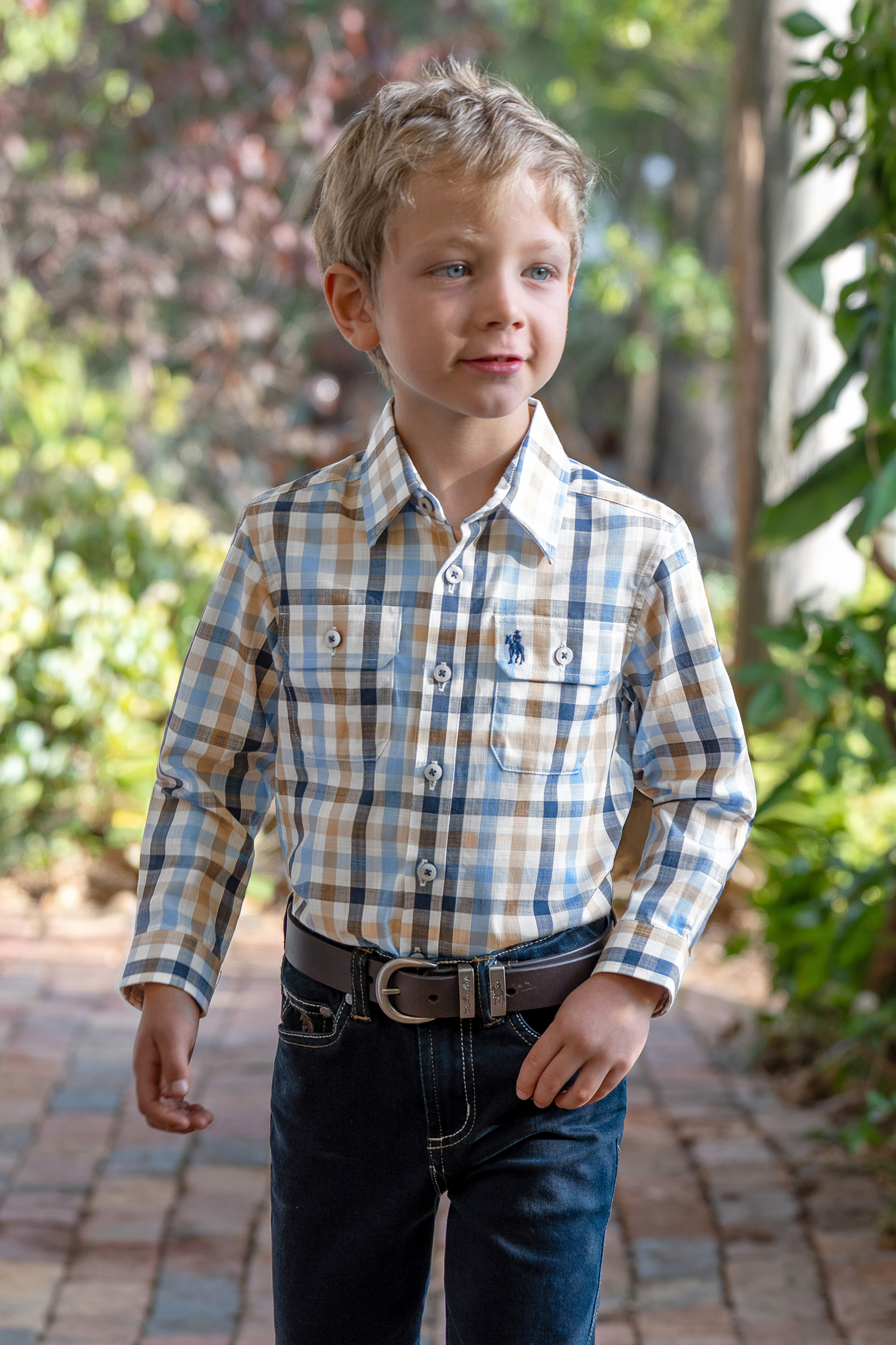 Boy’s Jesse Check 2 Pocket Long Sleeve Shirt
