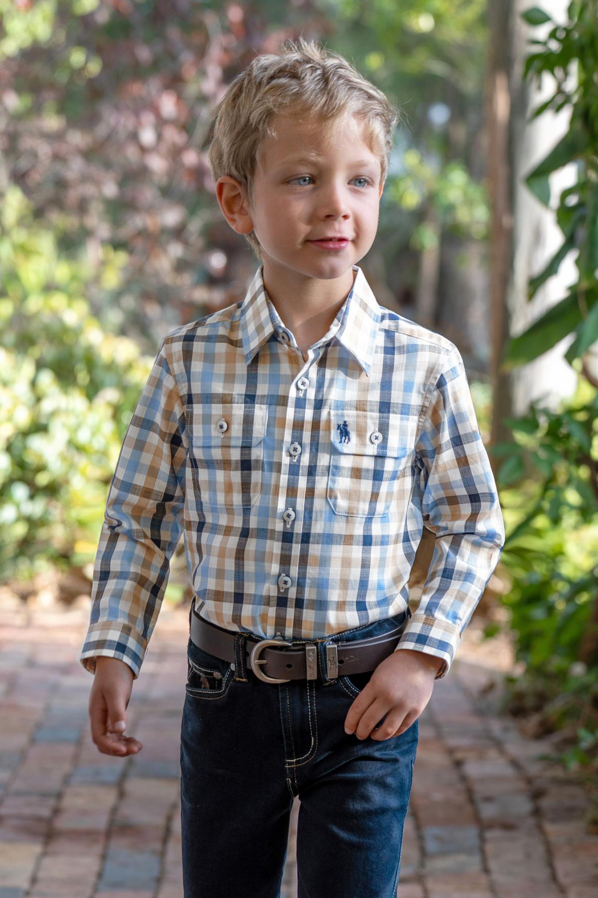 Boy’s Jesse Check 2 Pocket Long Sleeve Shirt