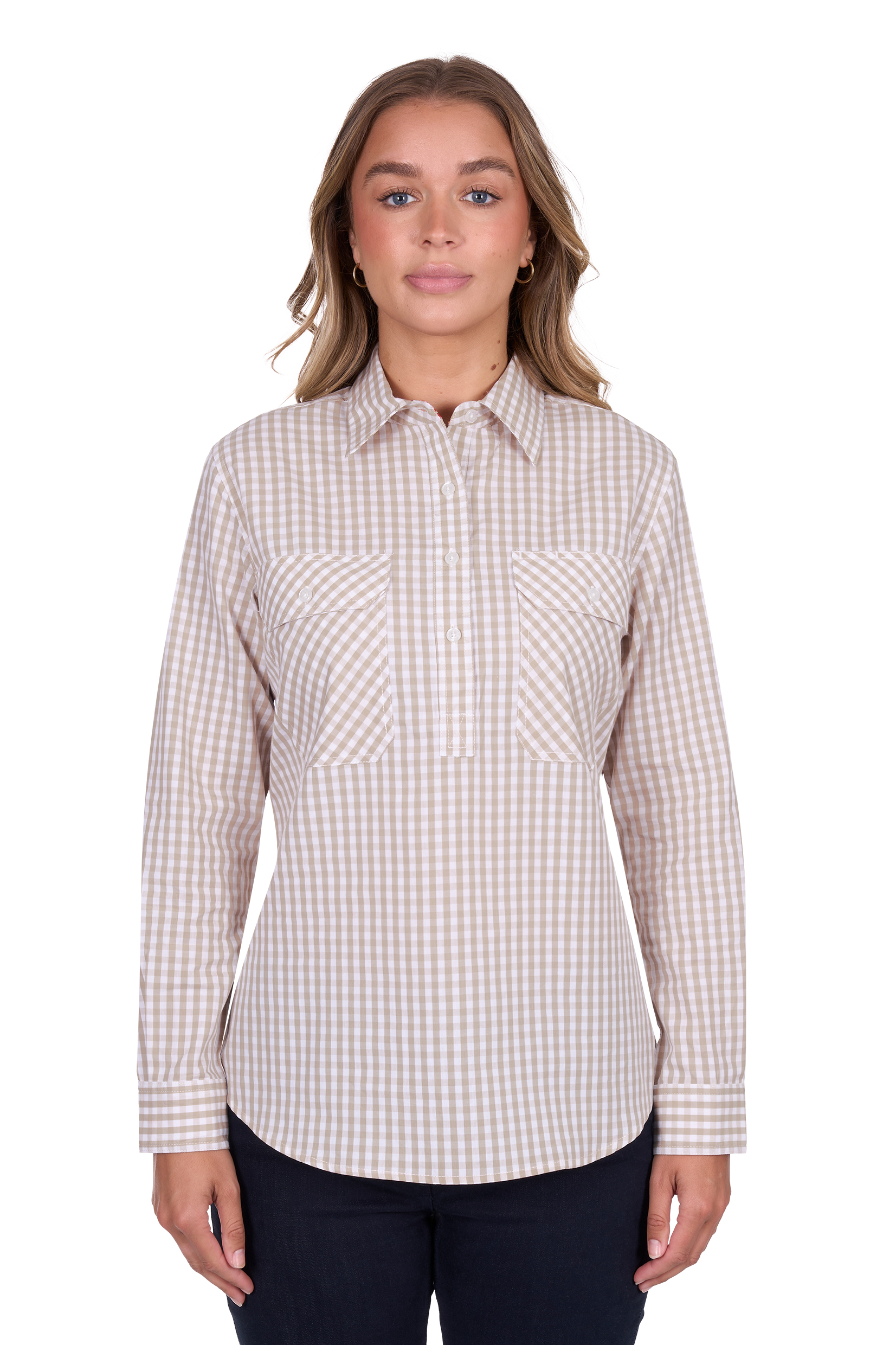 Women's Sarahalf Placketlong Sleeve Shirt