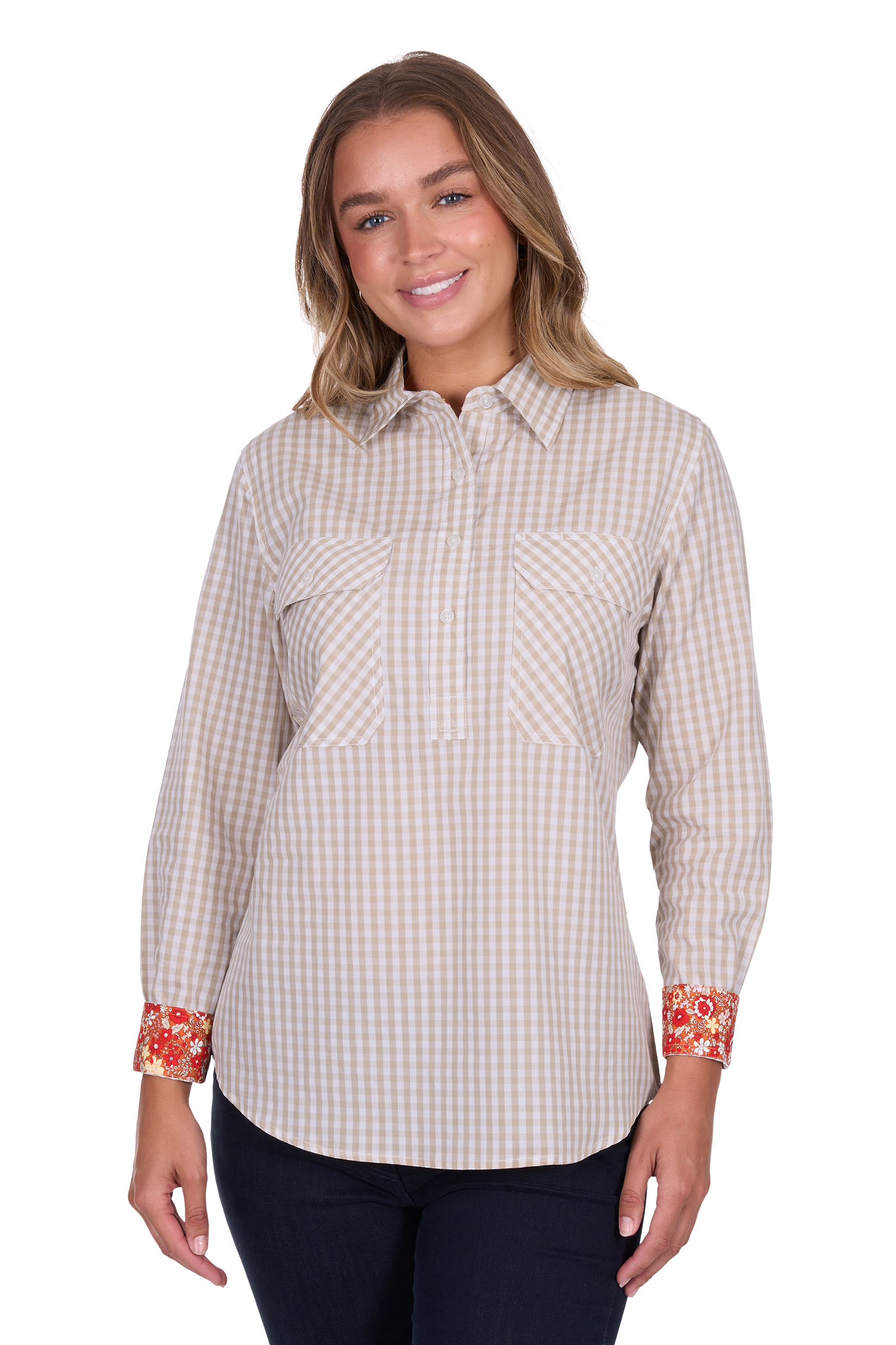 Women's Sarahalf Placketlong Sleeve Shirt