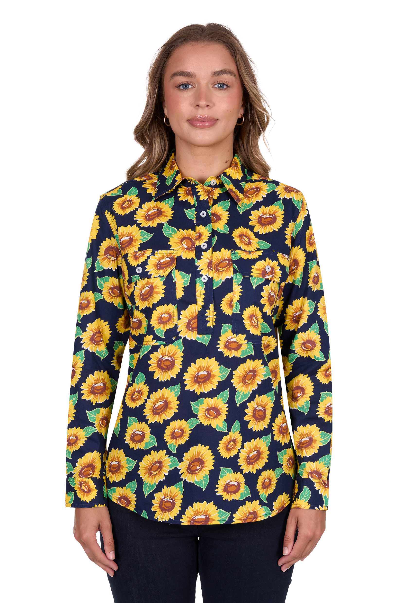 Women's Allyhalf Placketlong Sleeve Shirt