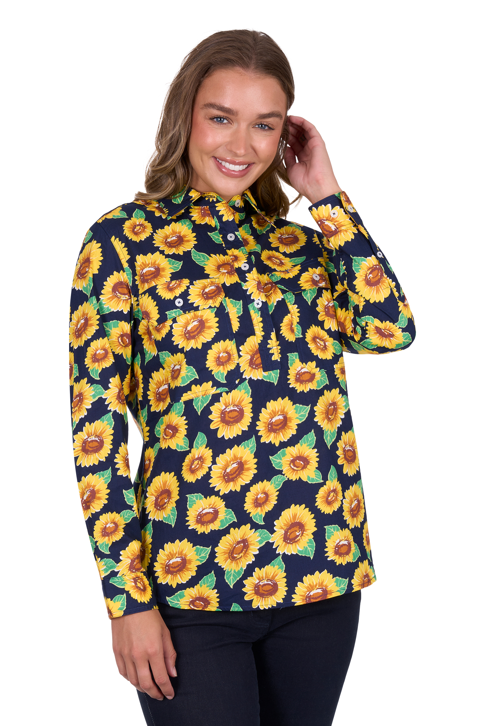 Women's Allyhalf Placketlong Sleeve Shirt