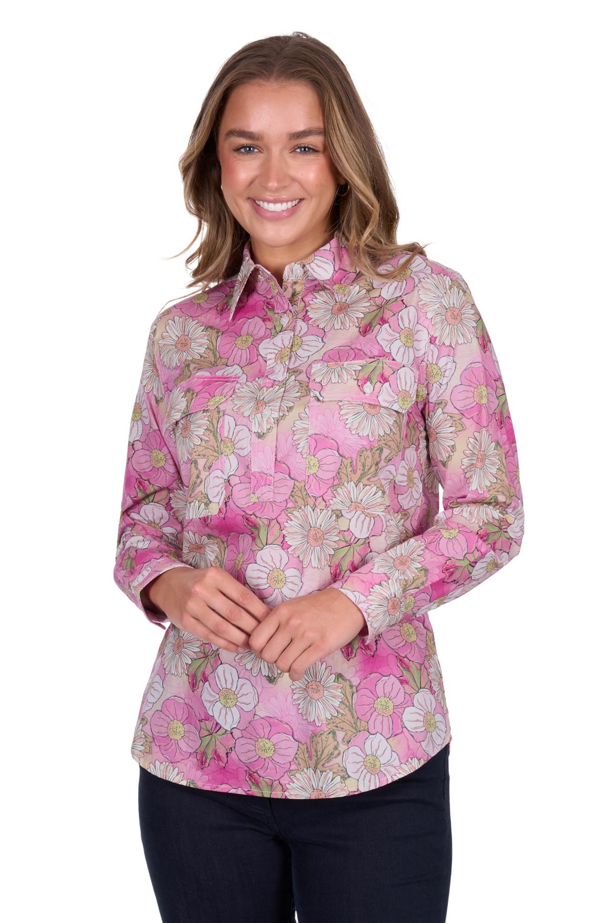 Women's Ettahalf Placketlong Sleeve Shirt