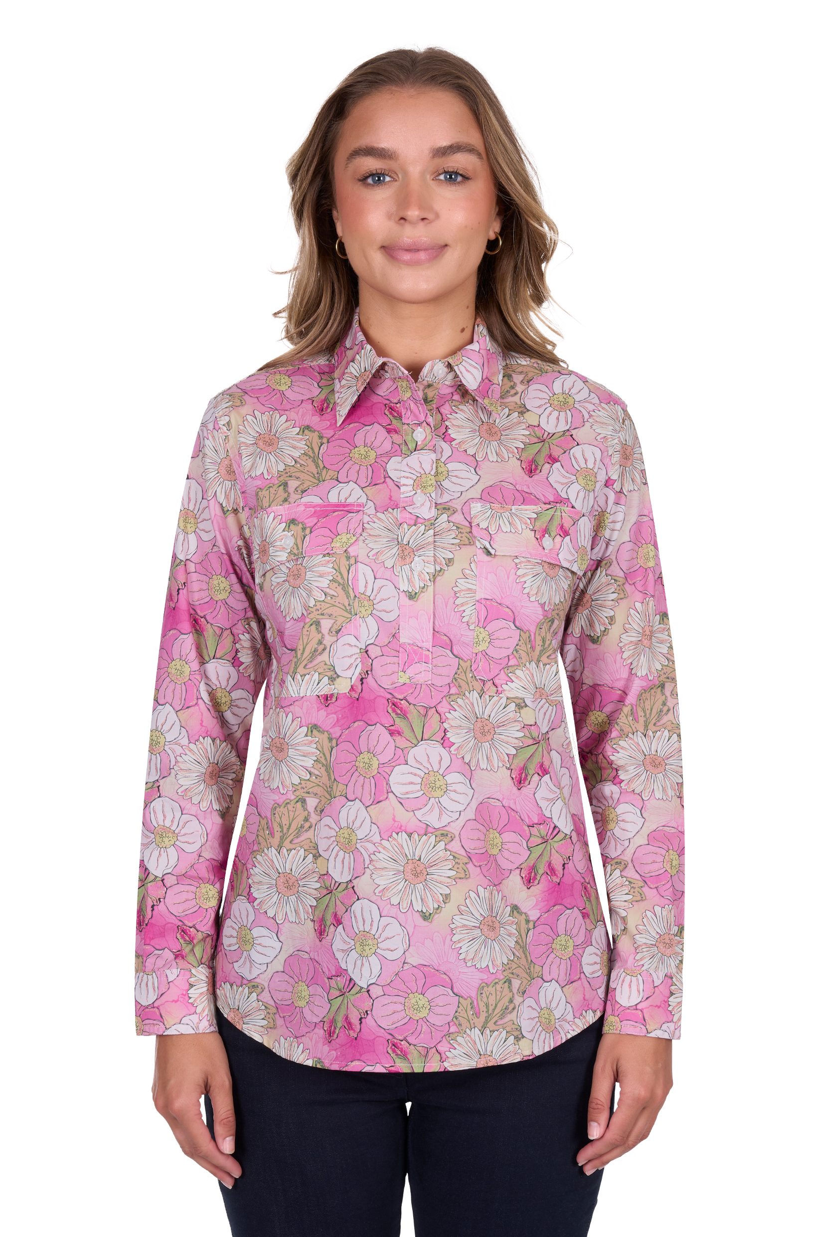 Women's Ettahalf Placketlong Sleeve Shirt