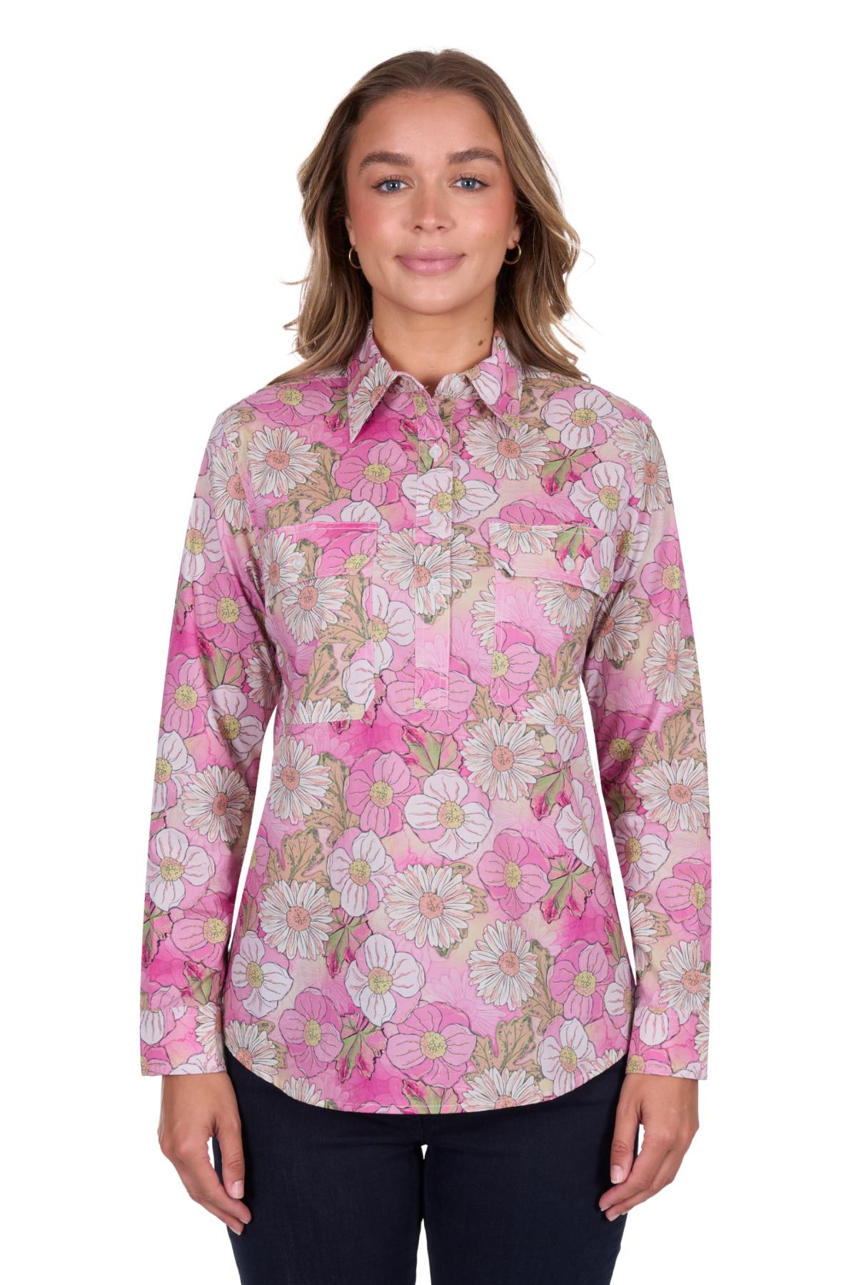 Women's Ettahalf Placketlong Sleeve Shirt