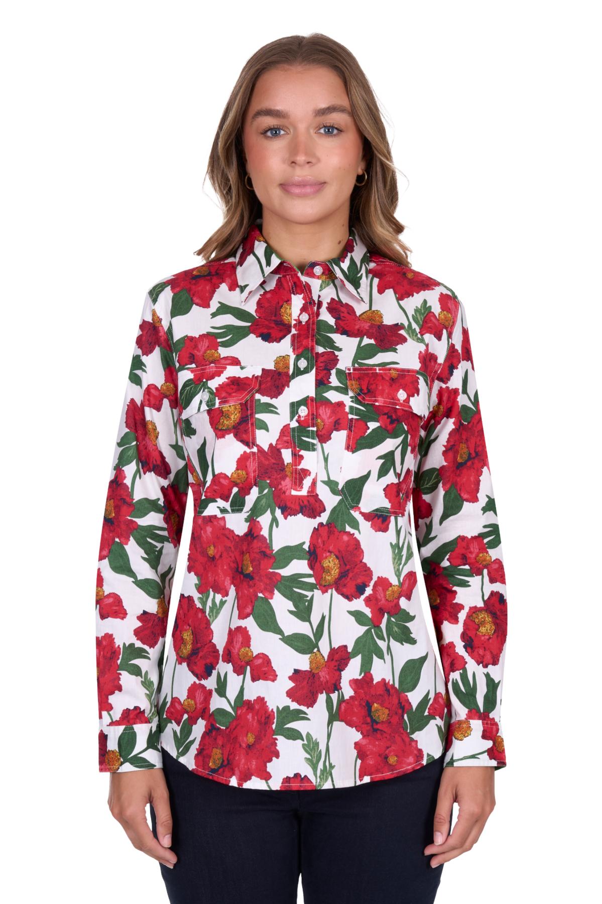 Women's Zoehalf Placketlong Sleeve Shirt