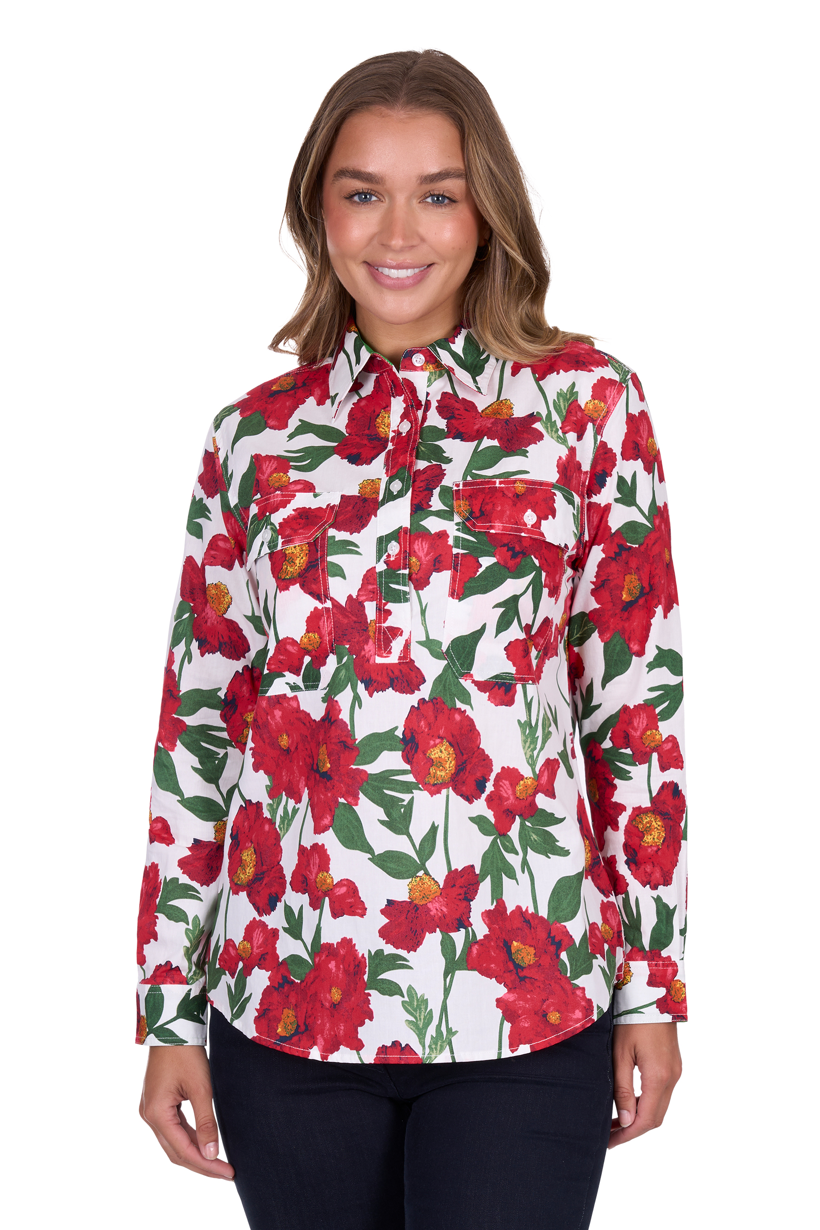 Women's Zoehalf Placketlong Sleeve Shirt