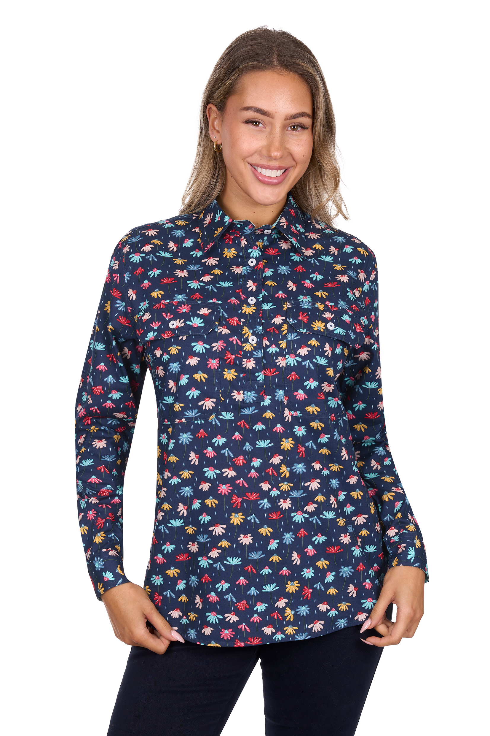 Women's Torihalf Placketlong Sleeve Shirt