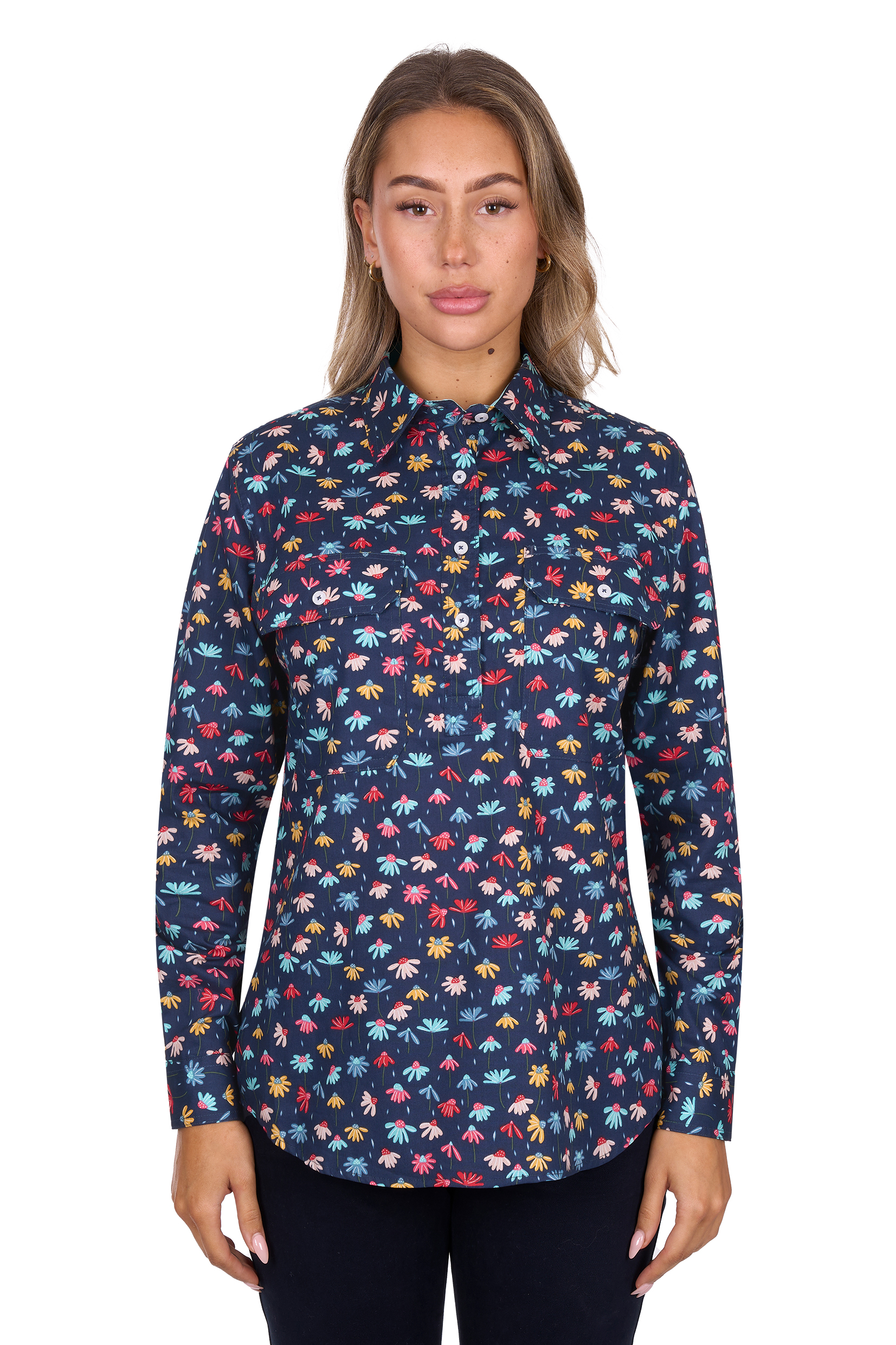 Women's Torihalf Placketlong Sleeve Shirt