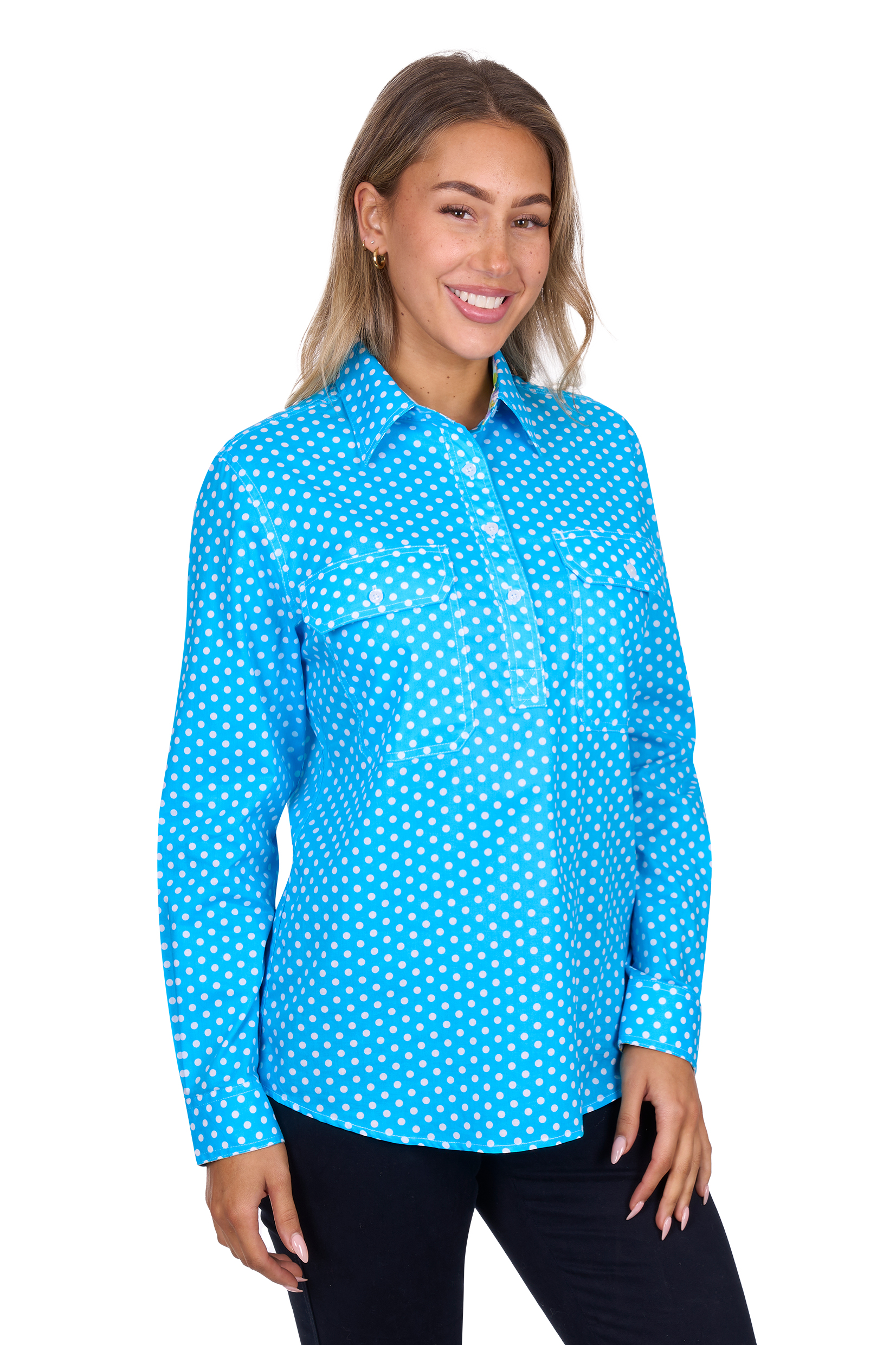 Women's Siahalf Placketlong Sleeve Shirt