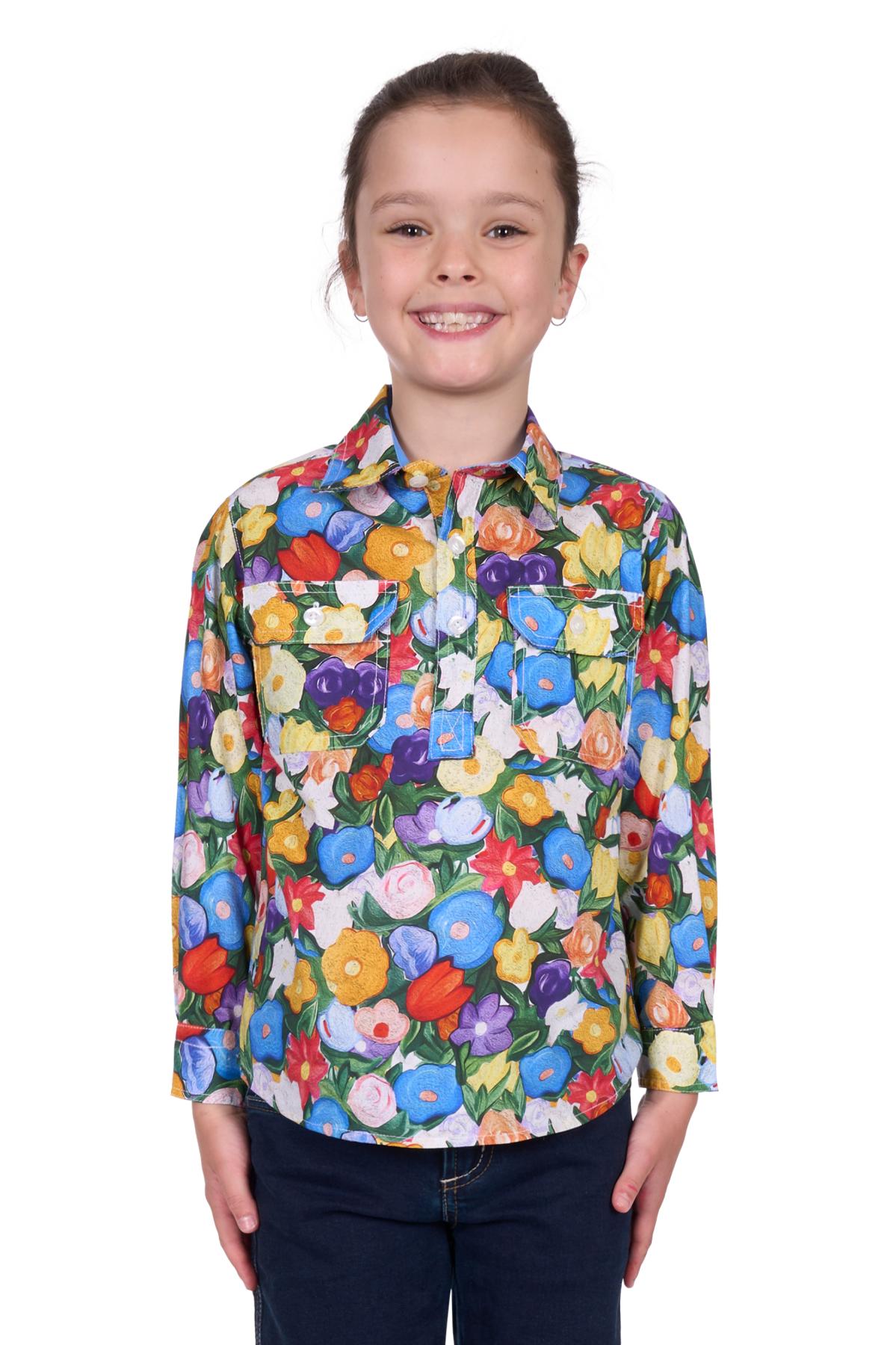 Kid’s Deliahalf Placketlong Sleeve Shirt