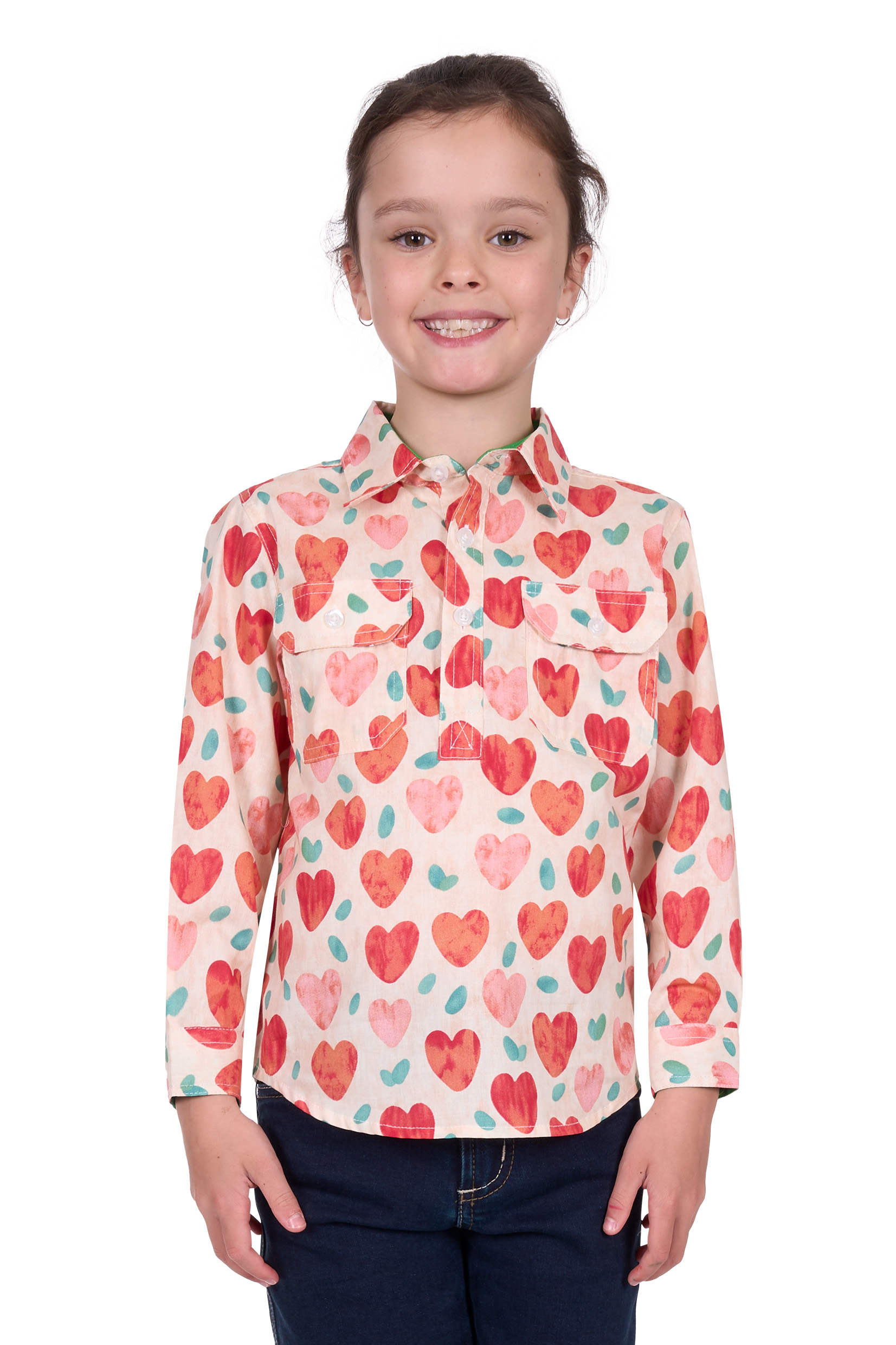 Kid’s Mirahalf Placketlong Sleeve Shirt