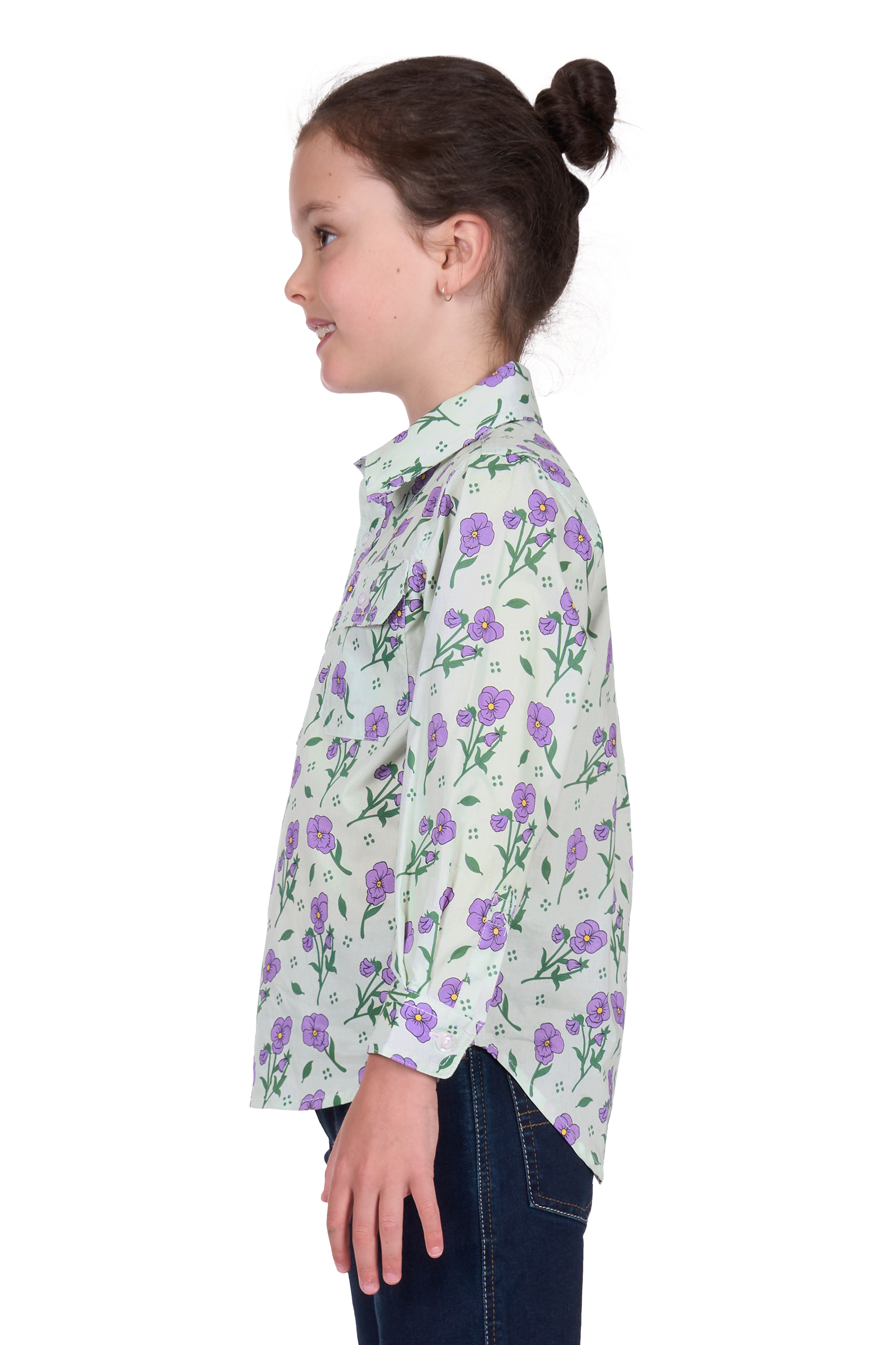 Kid’s Lynnhalf Placketlong Sleeve Shirt