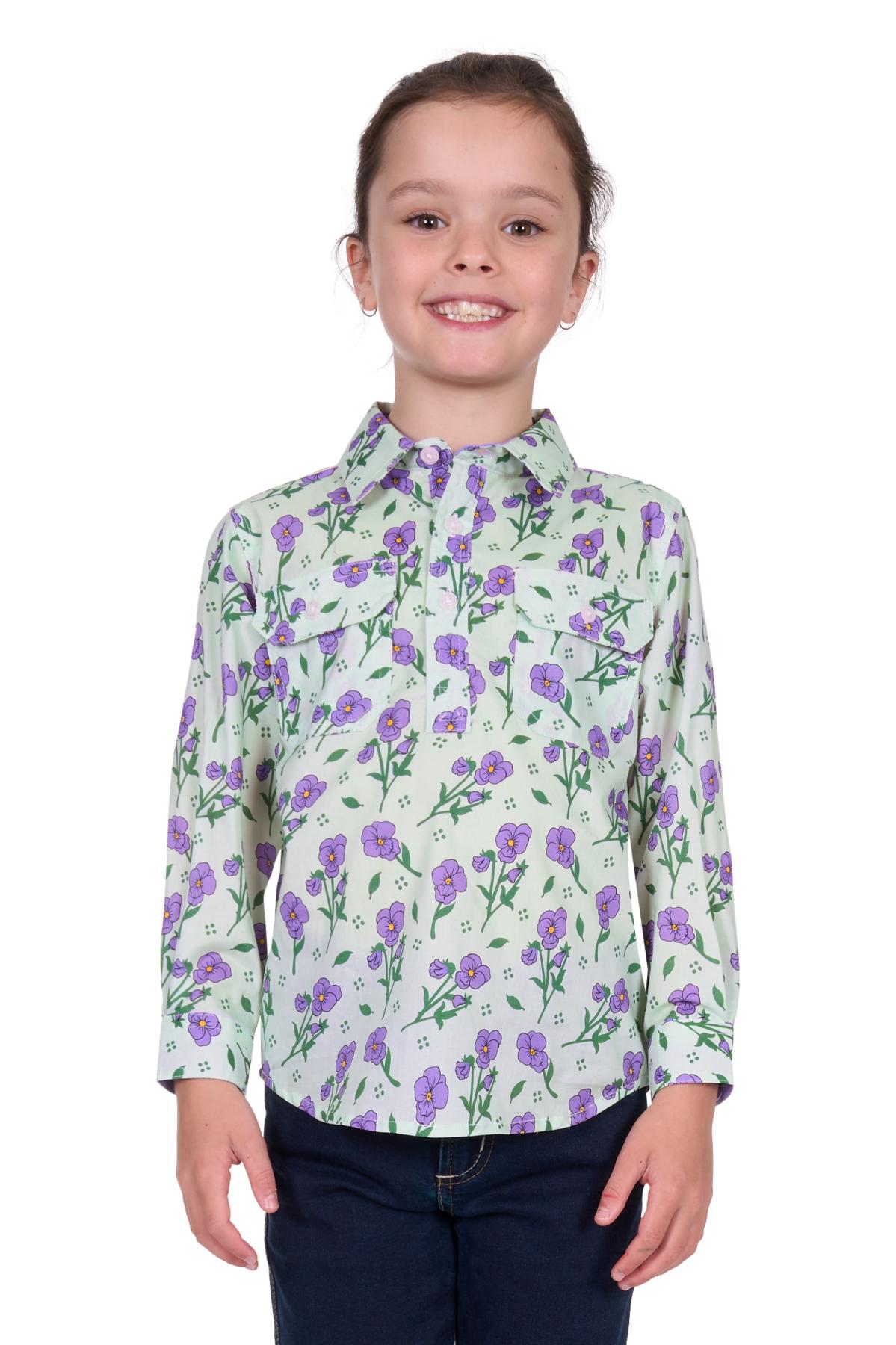Kid’s Lynnhalf Placketlong Sleeve Shirt