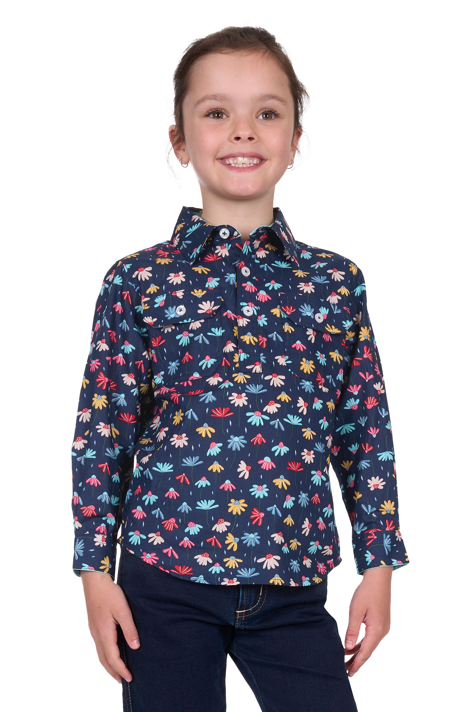 Kid’s Torihalf Placketlong Sleeve Shirt