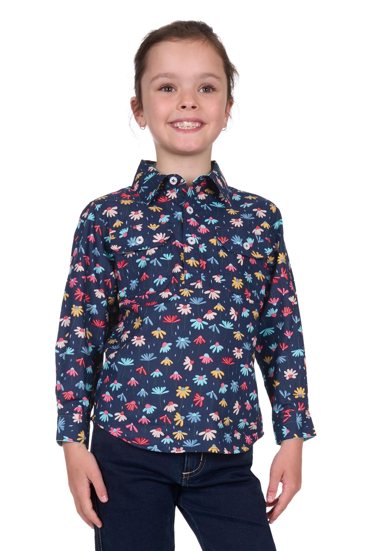 Kid’s Torihalf Placketlong Sleeve Shirt