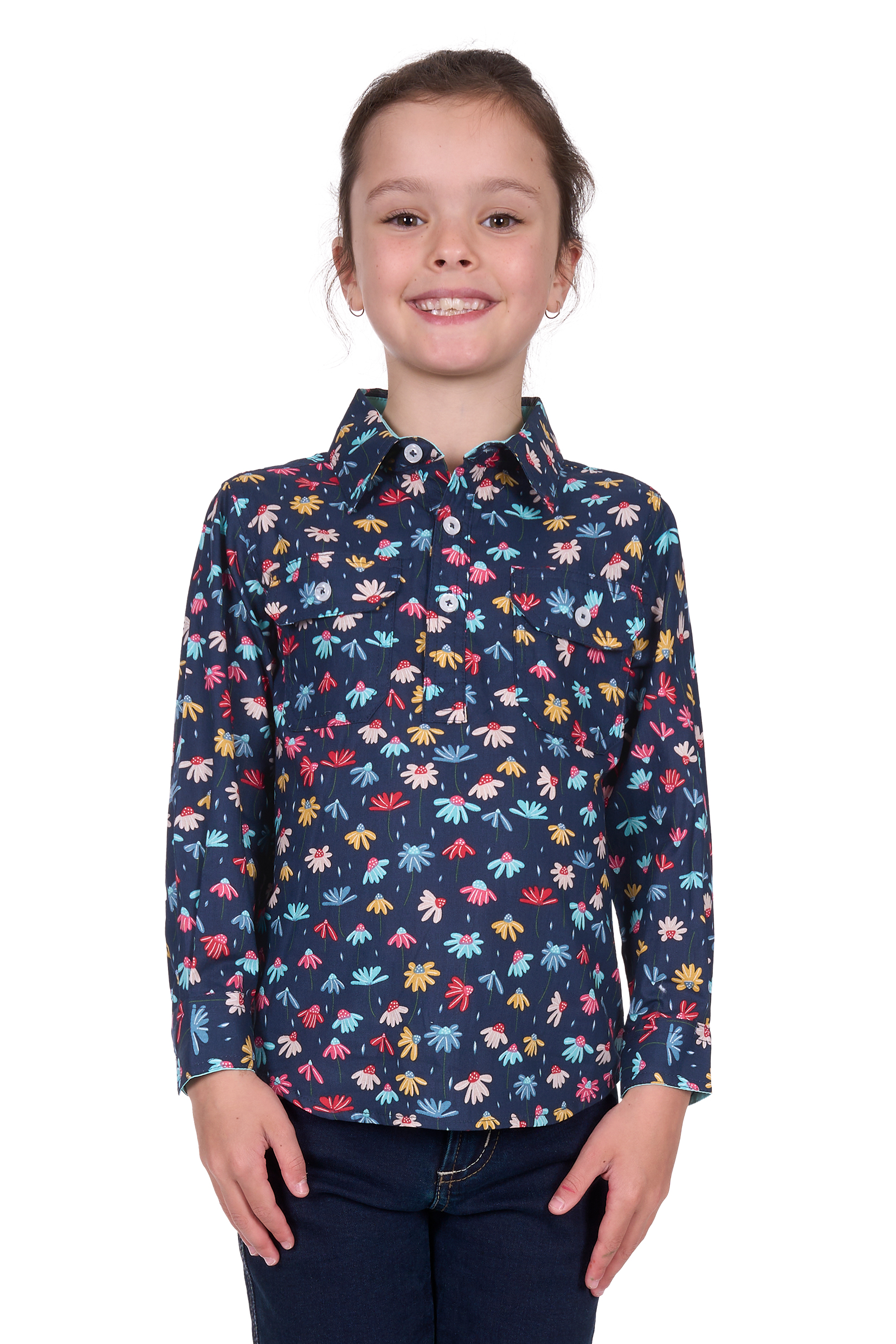 Kid’s Torihalf Placketlong Sleeve Shirt