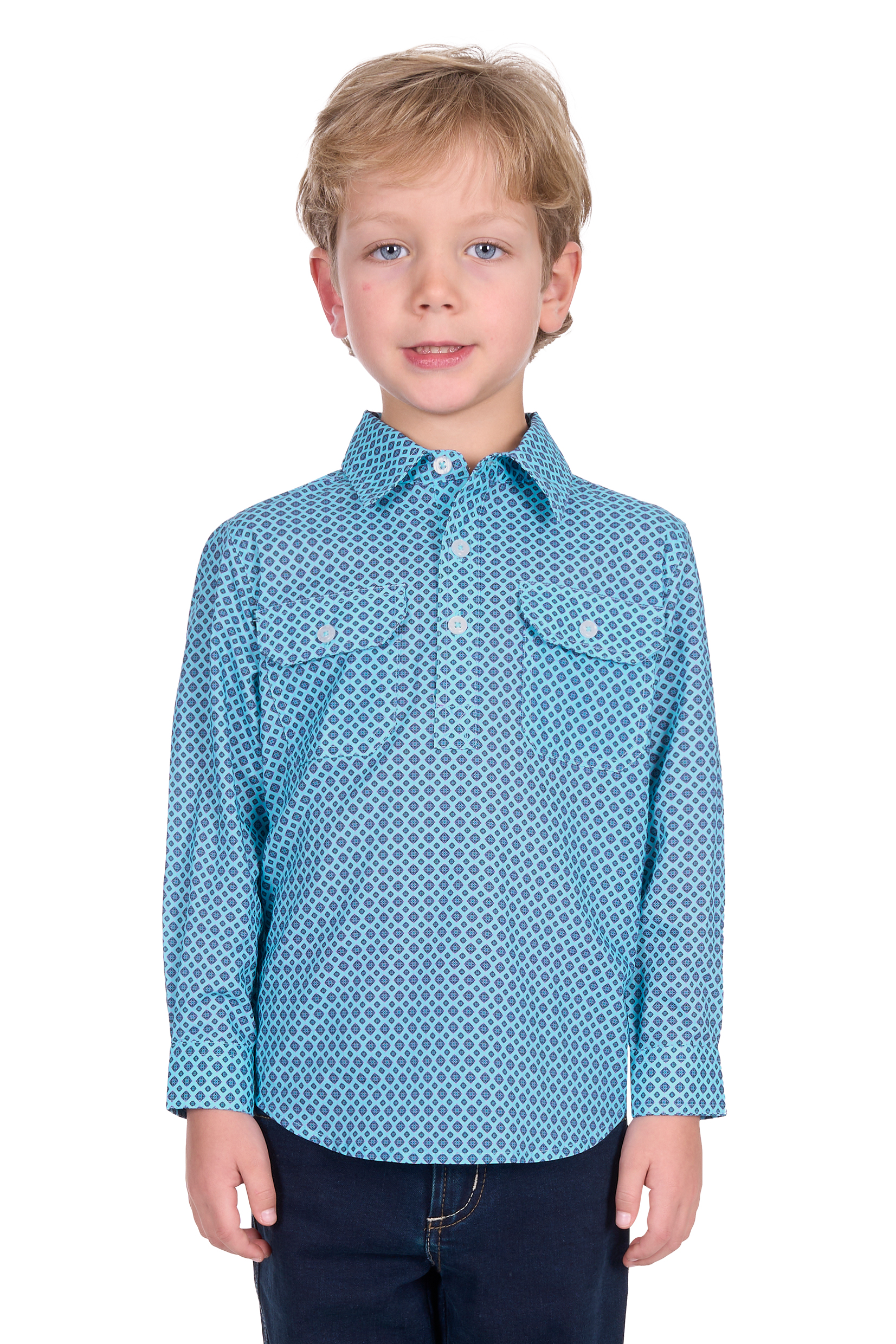 Kid's Lygonhalf Placketlong Sleeve Shirt