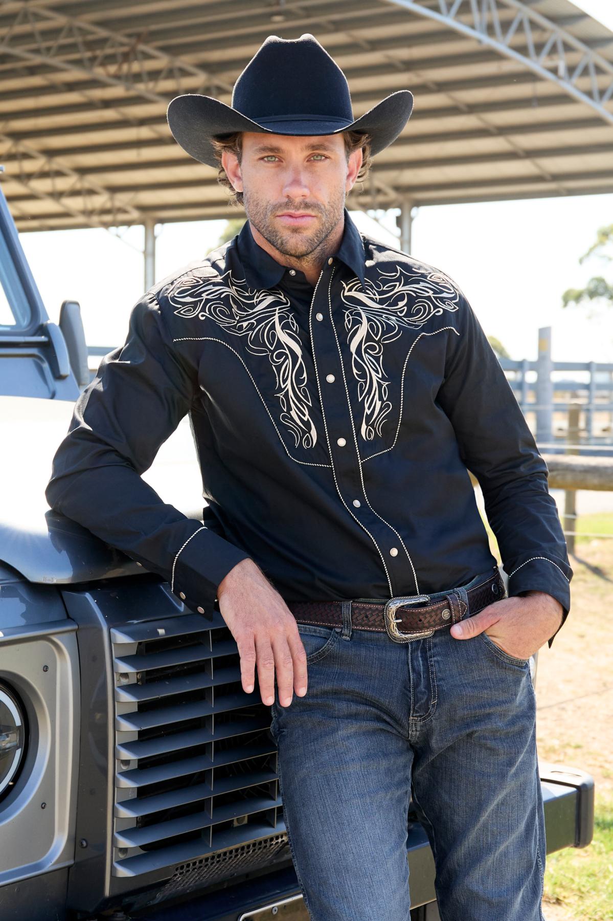 Mens Carlos Emb Ls Shirt