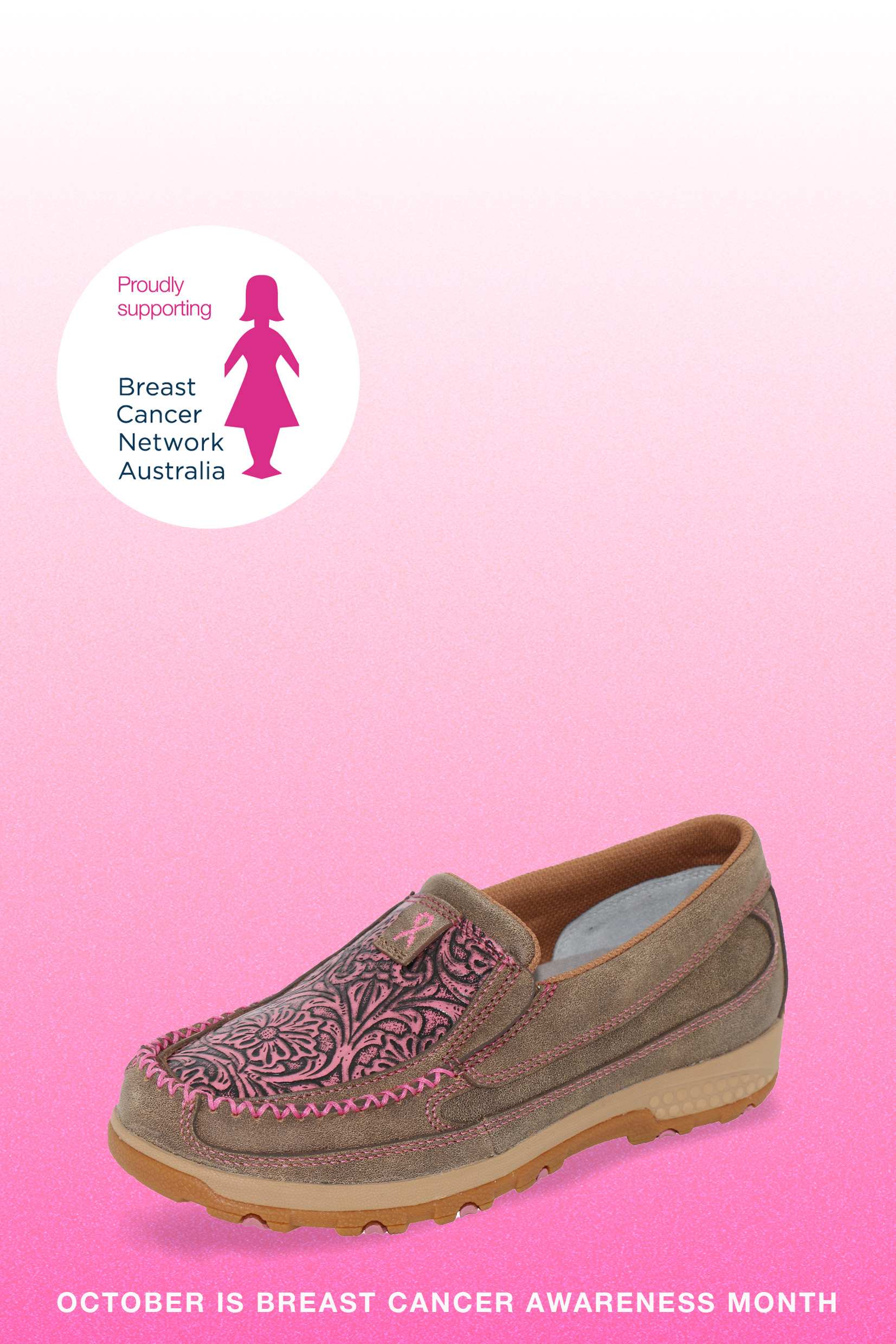 Women’s Tooled Pink Cellstretch Mocs Slip On
