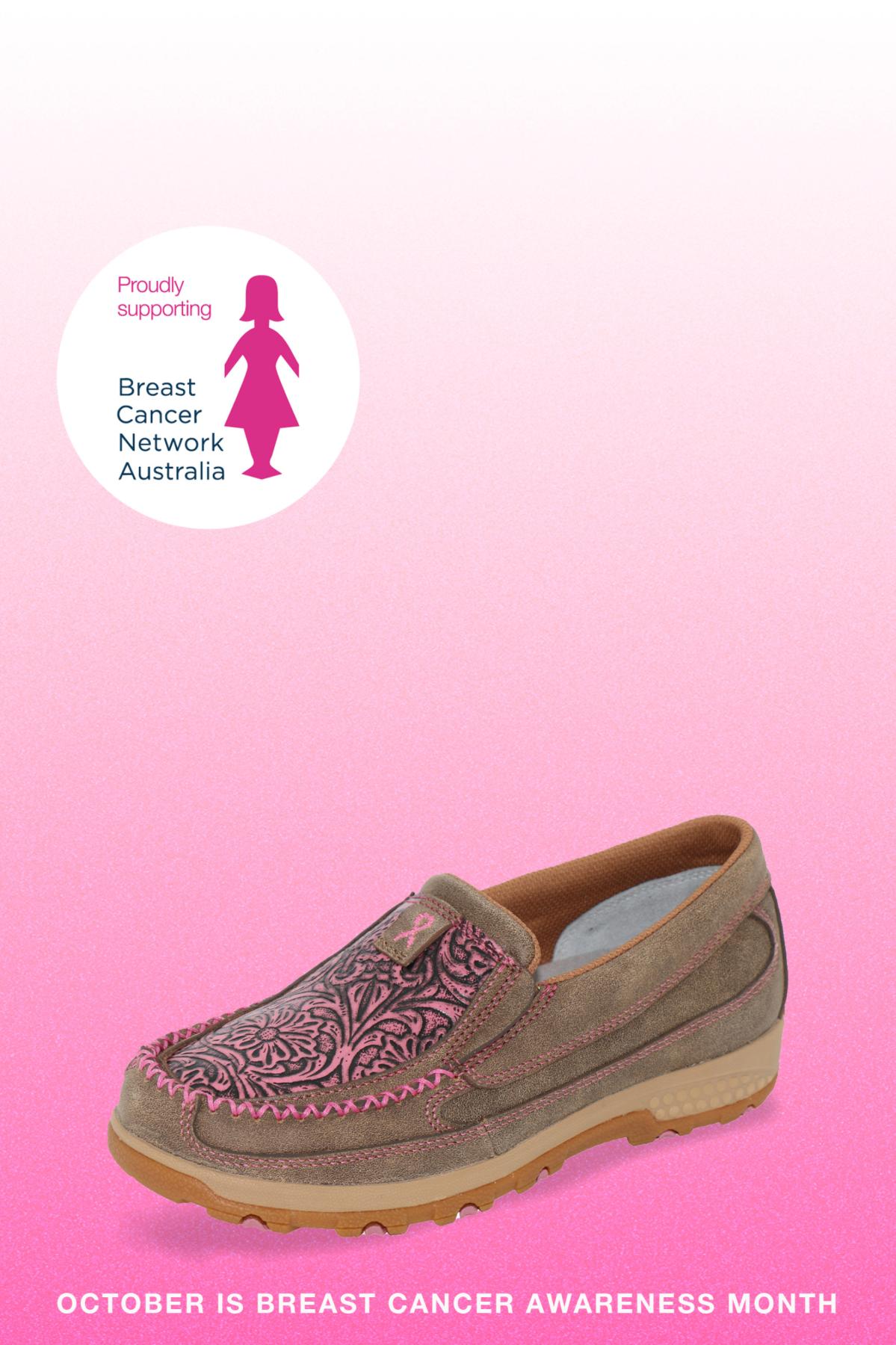 Women’s Tooled Pink Cellstretch Mocs Slip On